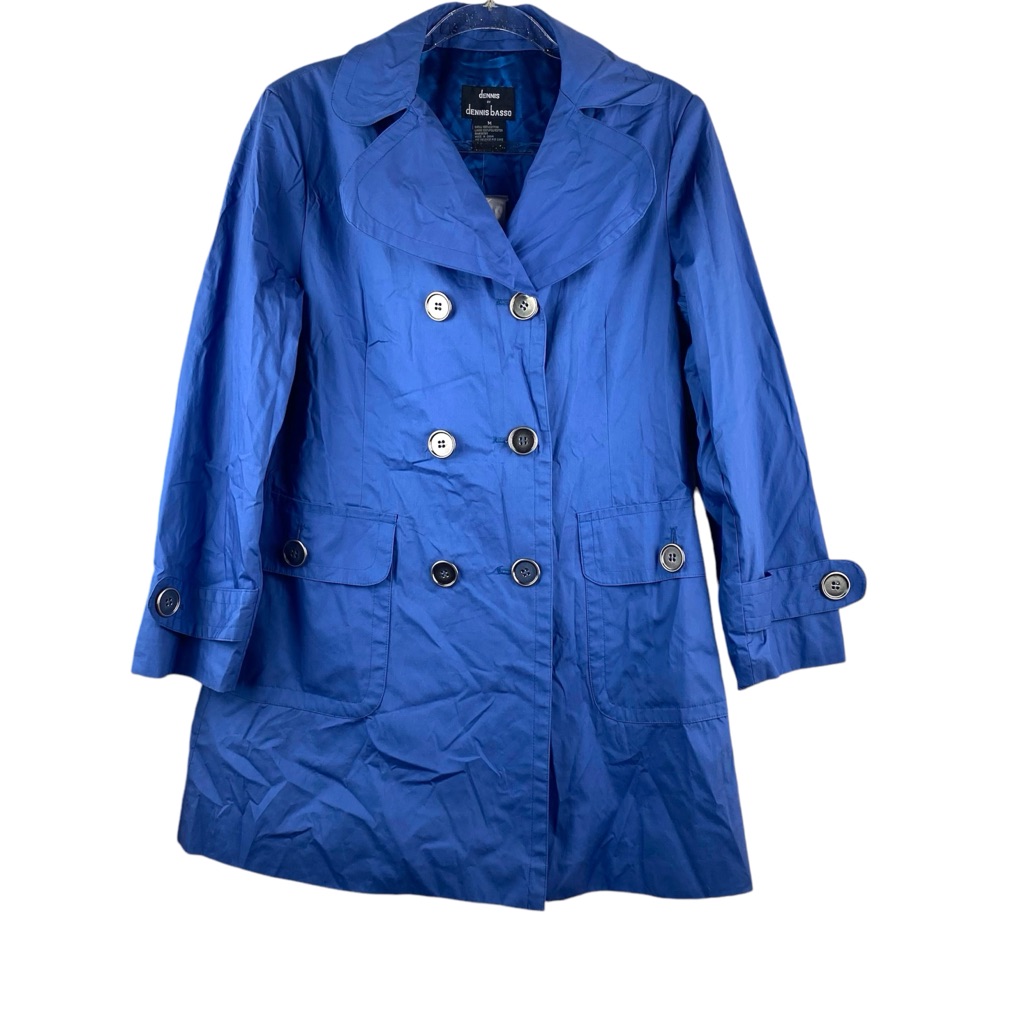 Dennis By Dennis Basso Double Breasted Coat In Blue Nwt
